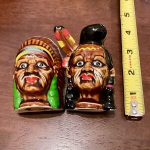 Vtg.  Native American Indian Chief Salt and Pepper Shakers
